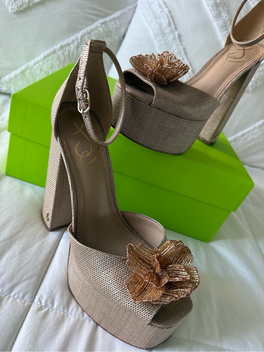 Sam Edelman Kori Flora Ankle Strap Platform Heels